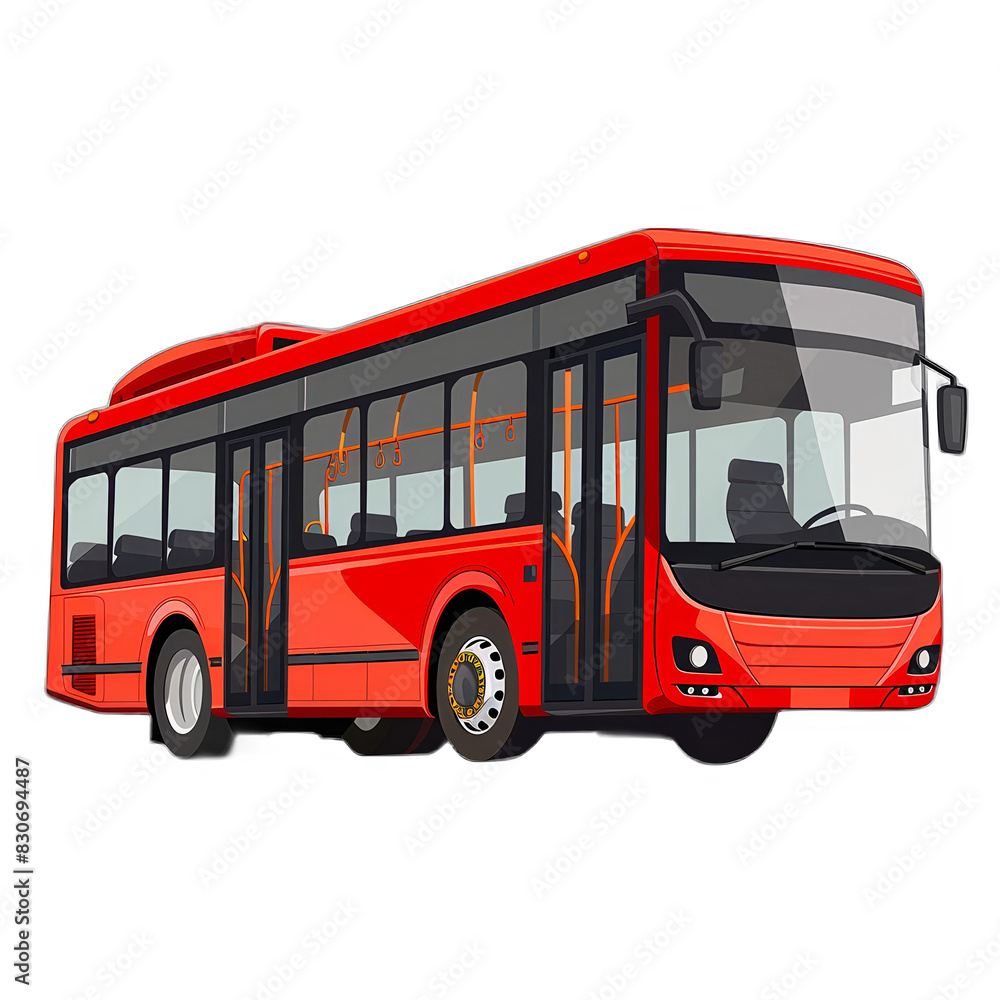 A bright red double decker London bus, isolated on white background, is a classic symbol of British public transport A bright red double decker London bus, isolated on white background, is a classic symbol of British public transport