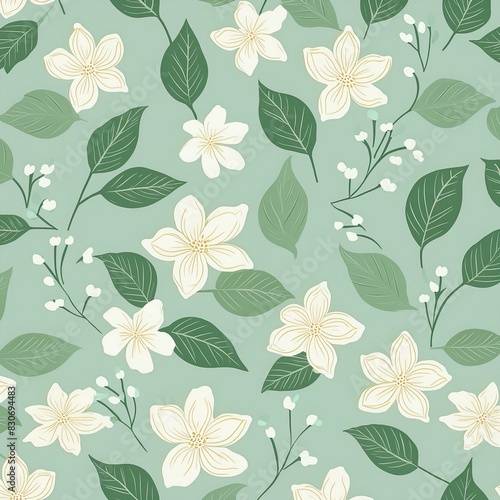 Wallpaper Mural ジャスミンの花のイラスト Torontodigital.ca