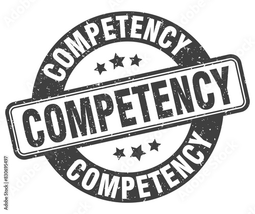 competency stamp. competency label. round grunge sign