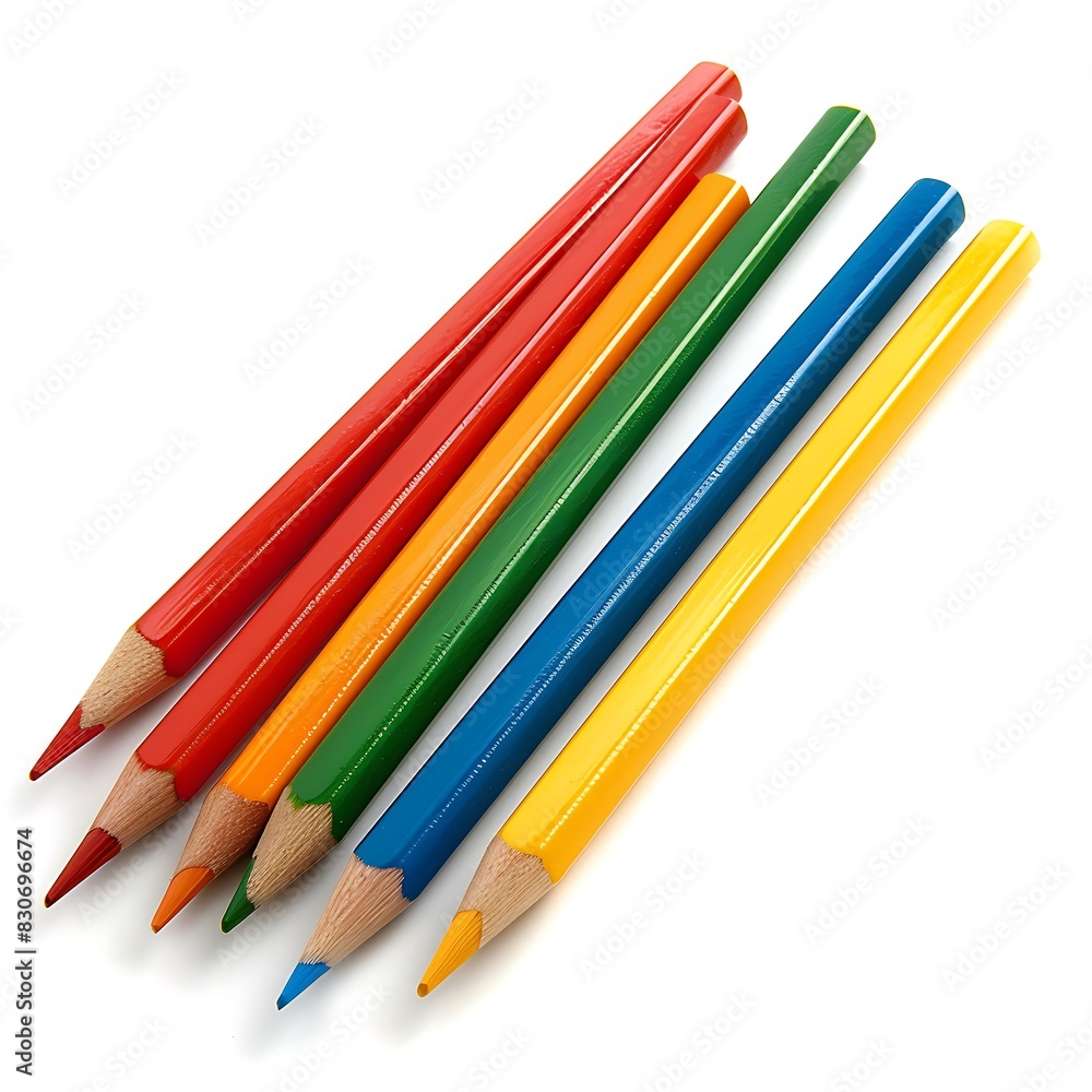 color pencils isolated against white background, color pencils isolated against white background,