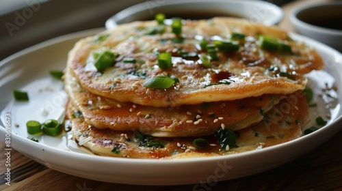 Green Onion Pancakes with Soy Sauce