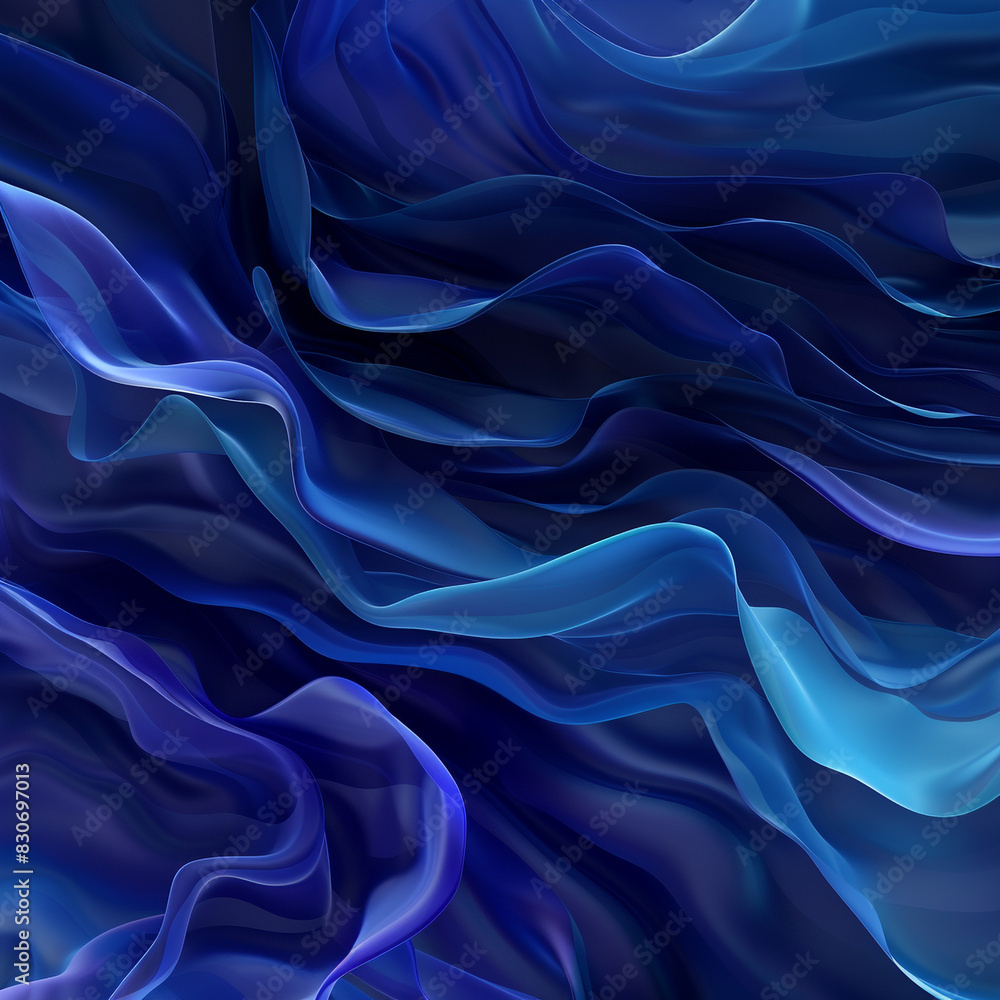 Obraz premium Calming indigo and cerulean fluid abstract, suitable for soothing spa graphics.
