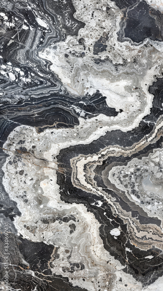 Naklejka premium Elegant Natural Marble Texture in Monochrome Shades for Luxurious Background