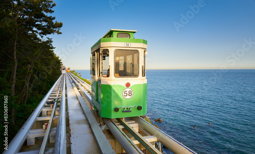 The most popular sky capsule train among tourists in Busan