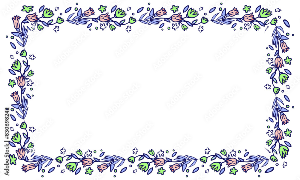 Hand drawn floral wreath, floral frames Hand drawn floral wreath, floral frames