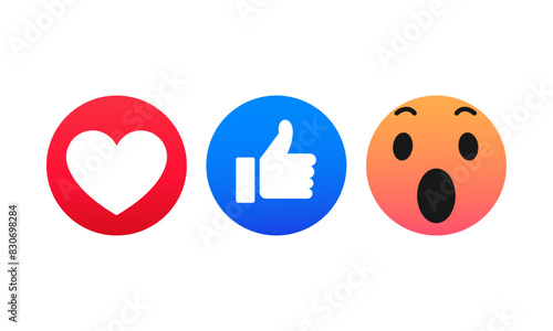 Flat emoticon reaction collection