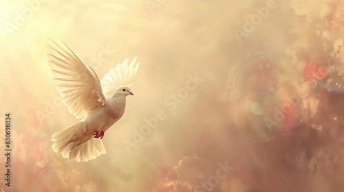 A white dove flying in the sky