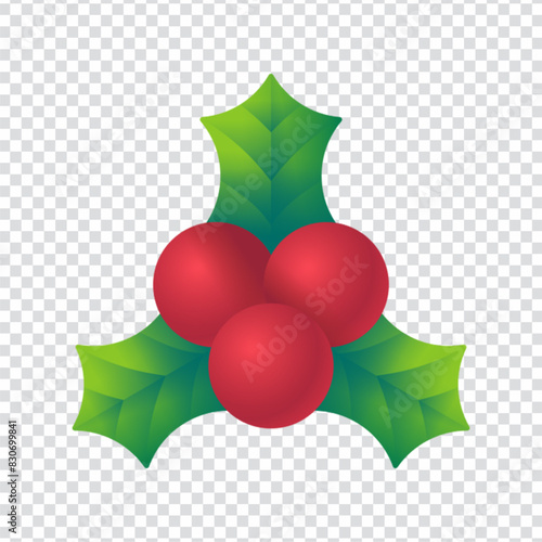 Christmas holly vector icon design in eps 10