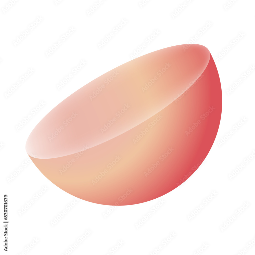 3d metal semisphere geometric shape Realistic glossy on white background 3d metal semisphere geometric shape Realistic glossy on white background