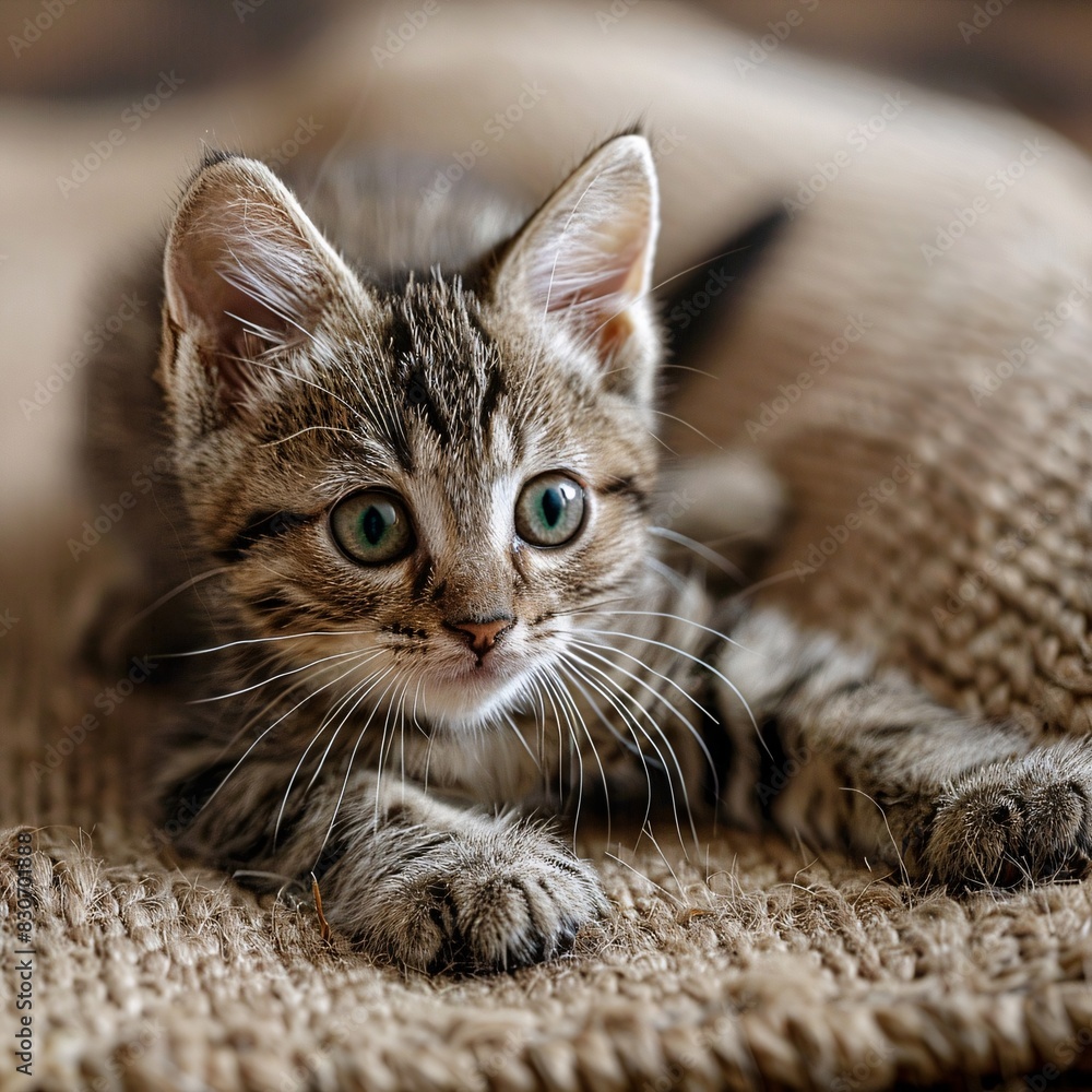 Kitten Staring Directly at Camera with Curious Eyes Kitten Staring Directly at Camera with Curious Eyes