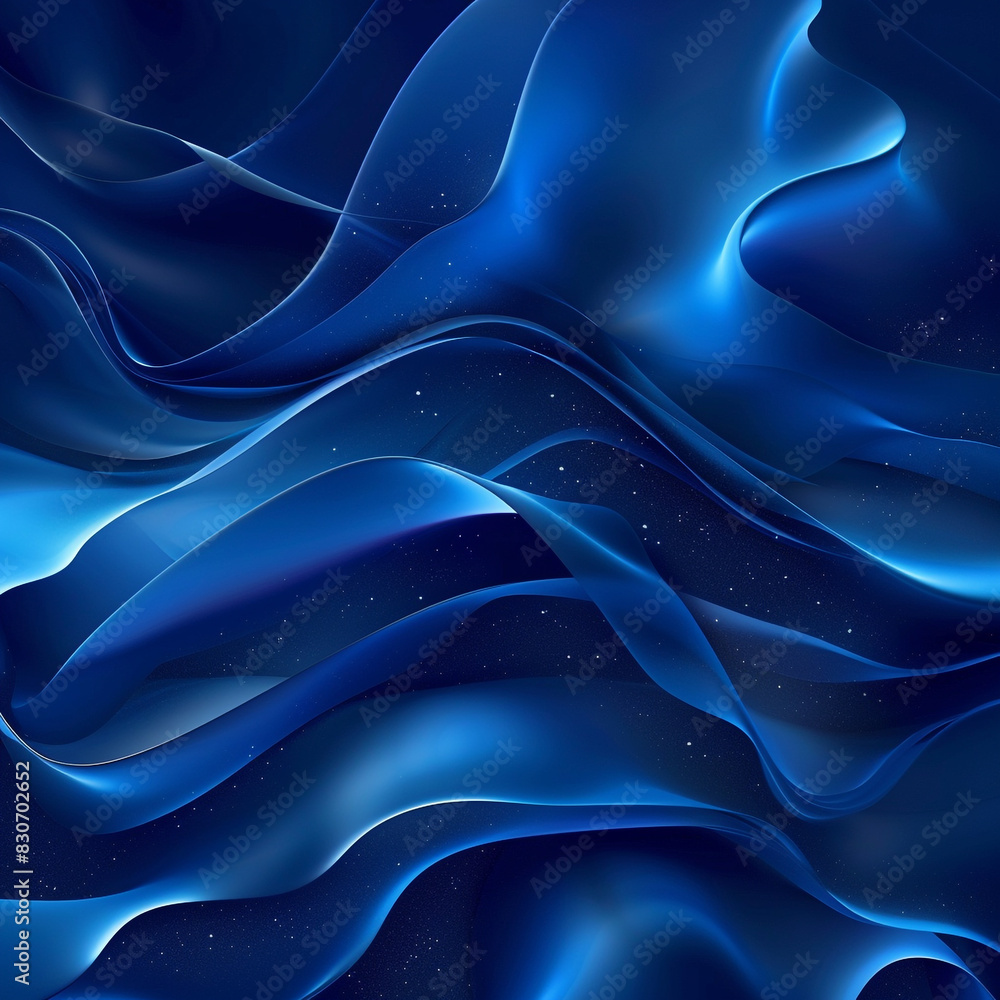 Obraz premium Deep blue designs ideal for reflective study spaces.
