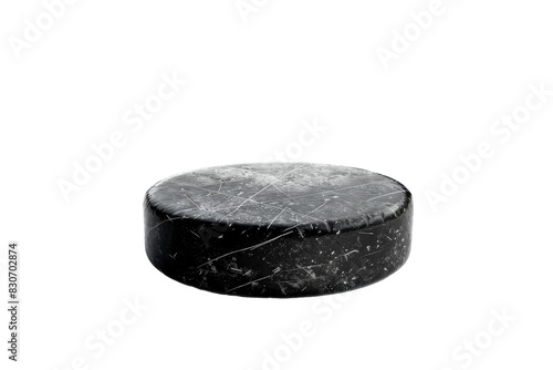 Dynamic Hockey Puck Silhouette Isolated on Transparent Background