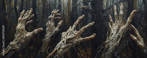 hands in the forest