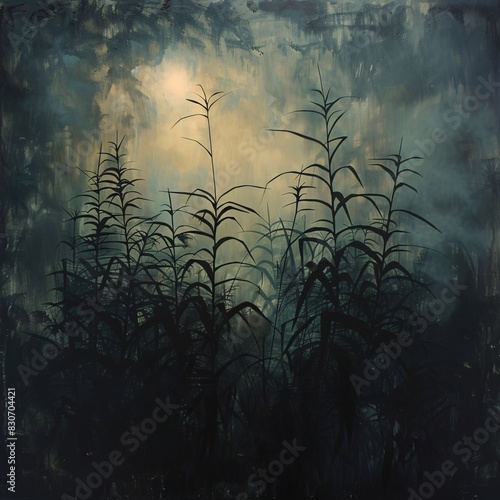 Harvest Moon  A Field of Tall Corn Under the Dark Sky