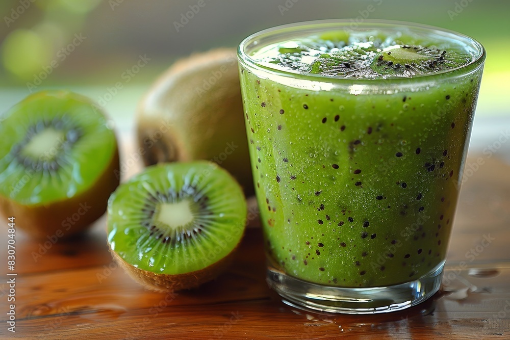 Kiwi Smoothie - Light green with kiwi slices. Kiwi Smoothie - Light green with kiwi slices.
