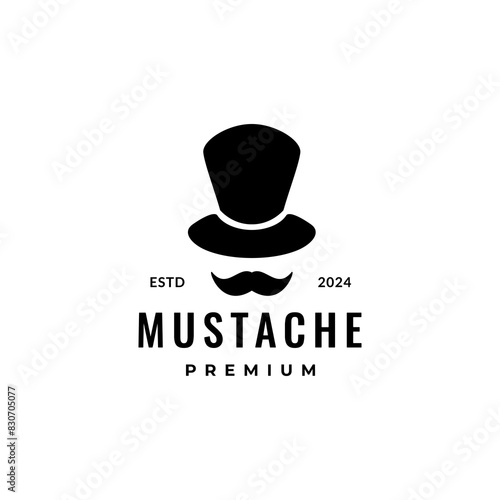 mustache men style modern logo design vector