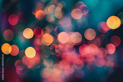 Dreamy aesthetic background with blurred bokeh lights in various colors, creating a magical and romantic mood