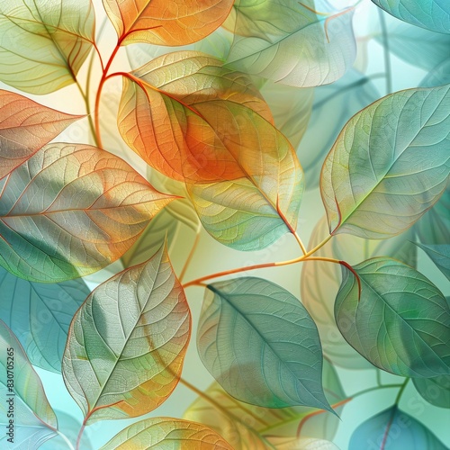 Vibrant Abstract Flower Art with Overlapping Leaf Textures
