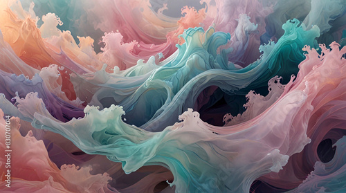 Abstract fluid background that looks like ethereal mist with pastel color