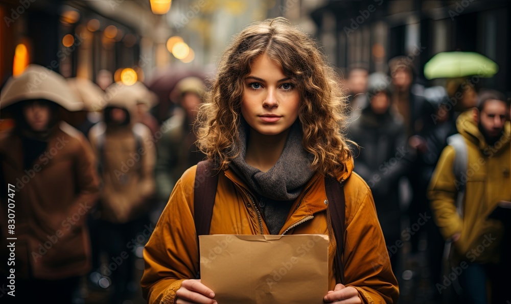 Woman Holding Piece of Paper Woman Holding Piece of Paper