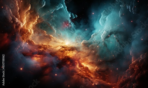 Colorful Space Filled With Clouds and Stars