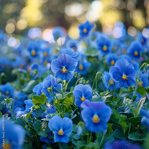 Vibrant Field of Blue Flowers in Full Bloom