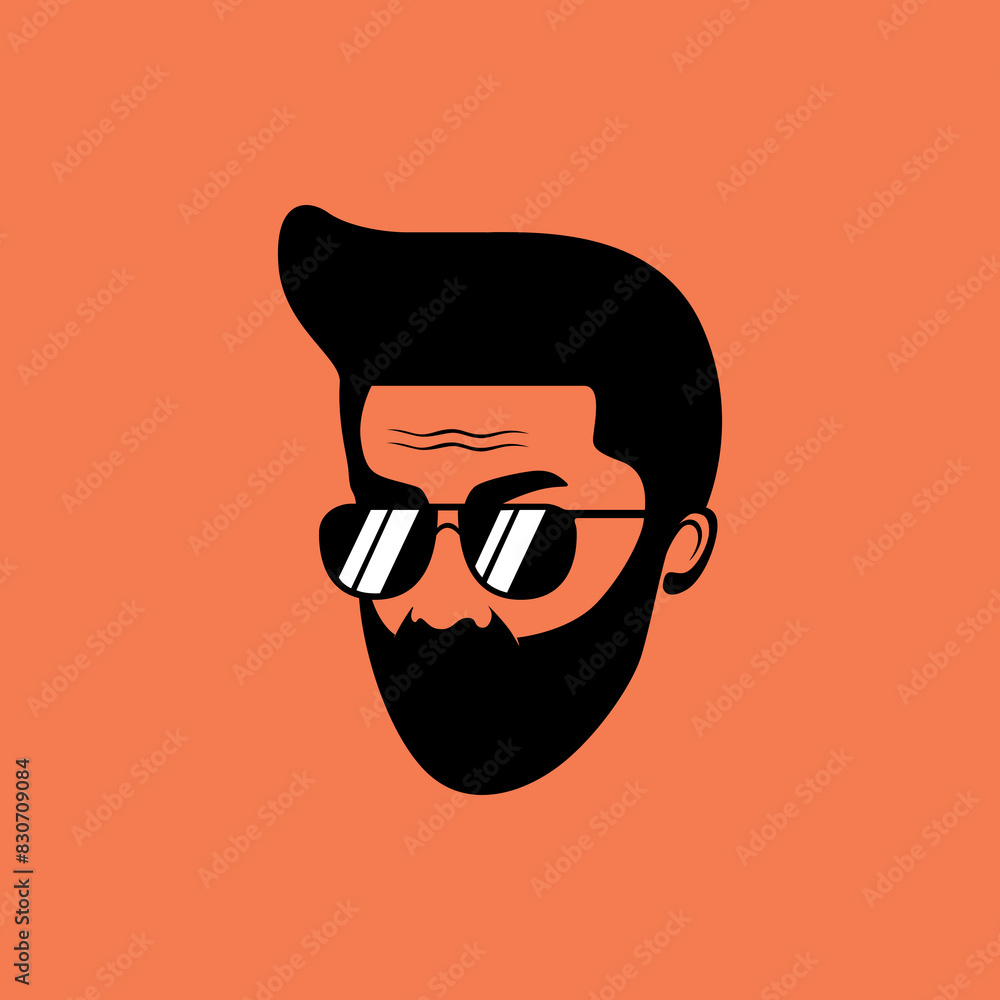 men head barbershop haircut modern logo design vector men head barbershop haircut modern logo design vector