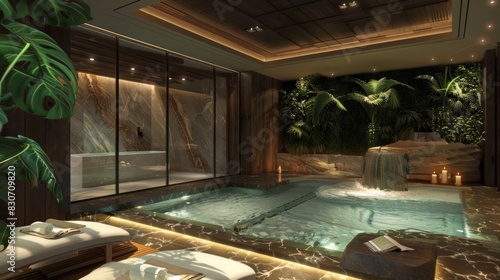 luxury spa suit ads background wallpaper 3D render