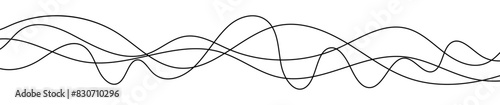 Thin curved wavy lines