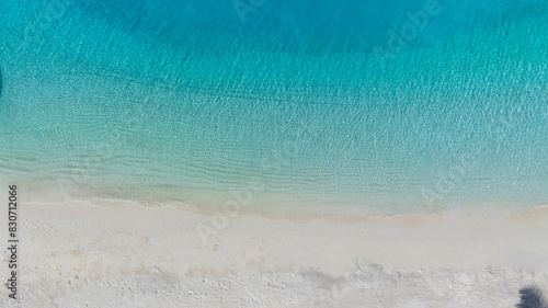 Ocean Tropical Beach with the soft wave water of the sea on the sandy beach background