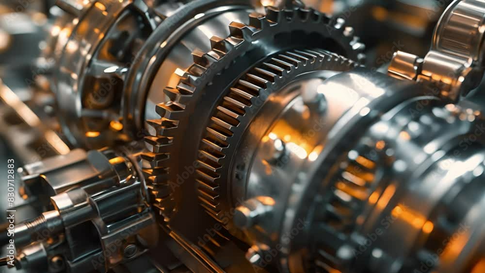Close up engine gear wheels, Shiny silver metallic engine gear wheels Close up engine gear wheels, Shiny silver metallic engine gear wheels