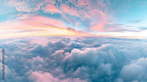 Colorful sky with clound pink,blue,green,gteal