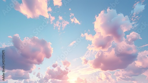 Colorful sky with clound pink,blue,green,gteal photo