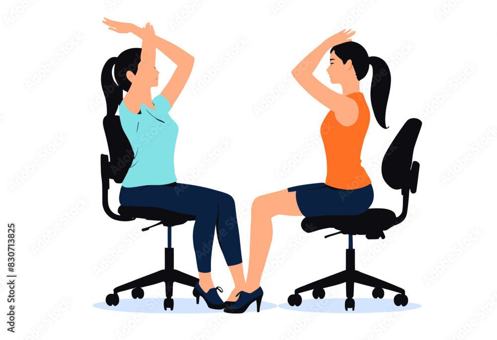 a woman sitting on a chair and another sitting on a chair a woman sitting on a chair and another sitting on a chair