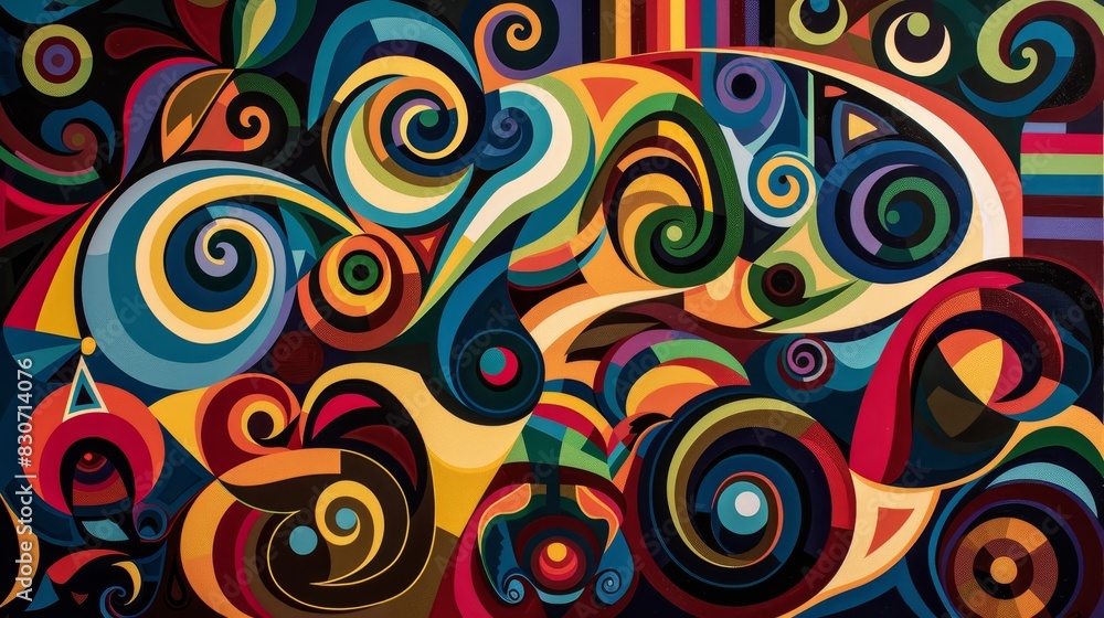 Abstract exploration of Latin American identity swirling symbols and motifs embody heritage Abstract exploration of Latin American identity swirling symbols and motifs embody heritage