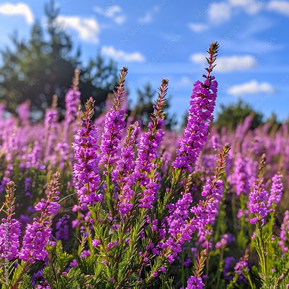 Obraz premium Vivid Purple Wildflowers in a Pastoral Meadow