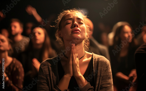 an American woman praying-4