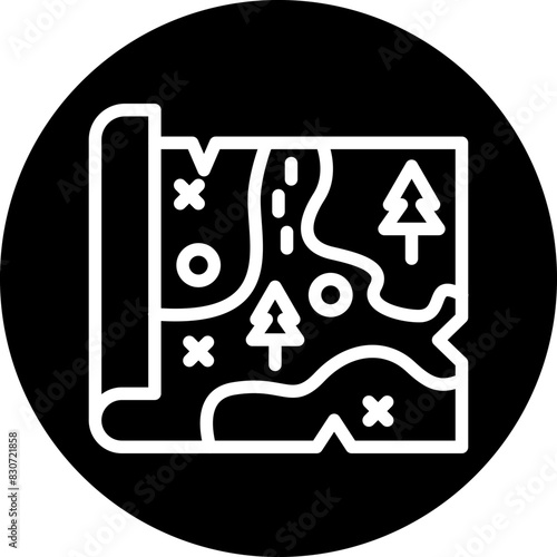 Vector Design Treasure Map Icon Style