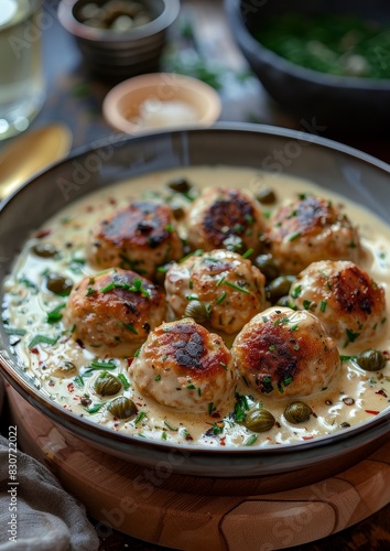 Königsberger Klopse - Meatballs in a creamy white sauce with capers