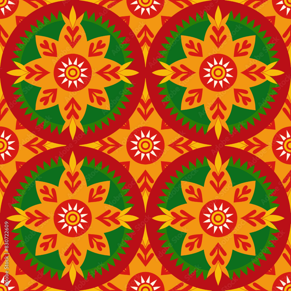 Seamless pattern with mandalas. Vintage decorative elements.