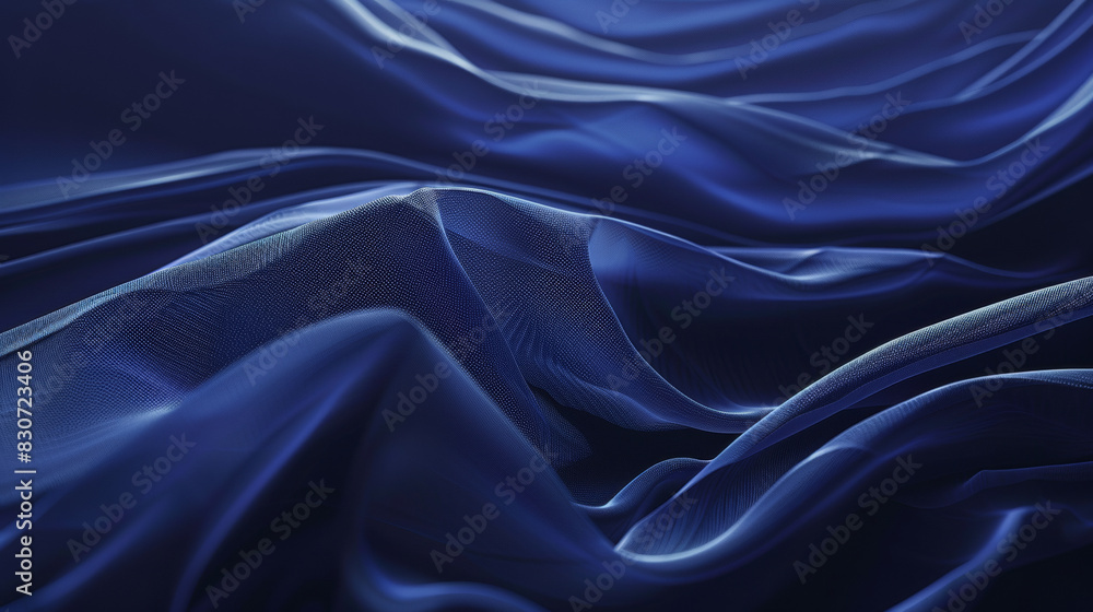 Fototapeta premium Elegant Blue Fabric Waves Texture in High Resolution