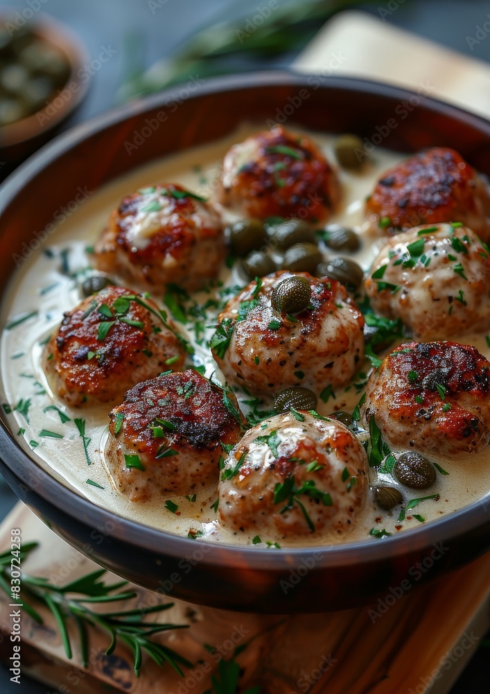 Königsberger Klopse - Meatballs in a creamy white sauce with capers. Königsberger Klopse - Meatballs in a creamy white sauce with capers.