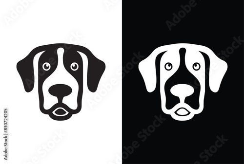 Dog head logo symbol vector logotype design icon abstract minimal. Silhouette Dog Head Icon Vector.