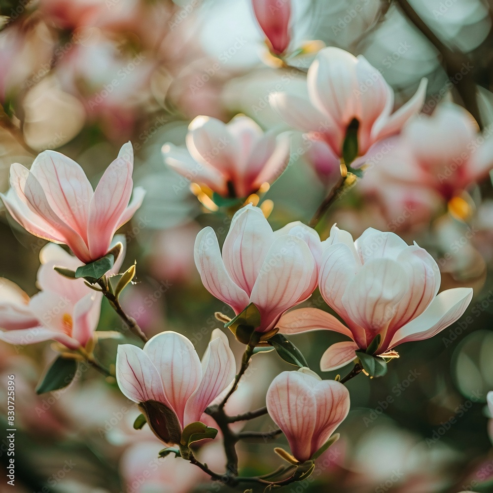 Soft-Focus Peach Blossoms in Springtime