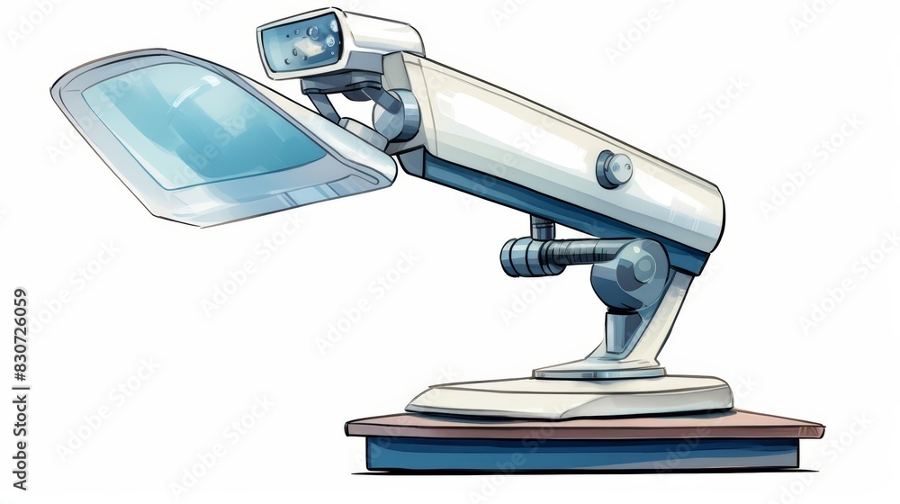 A cute water color of a document camera, capturing clear images, in a modern classroom, during a detailed science demonstration, Clipart isolated on white A cute water color of a document camera, capturing clear images, in a modern classroom, during a detailed science demonstration, Clipart isolated on white