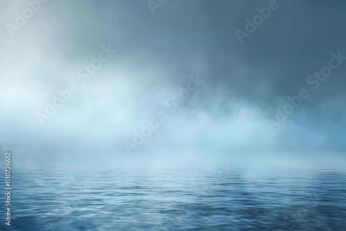 A cloudy sky with a body of water in the foreground