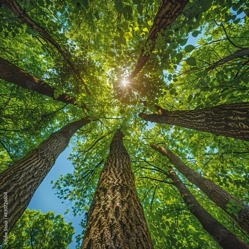 Nature's Canopy: A Sunlit Symphony of Tree Tops