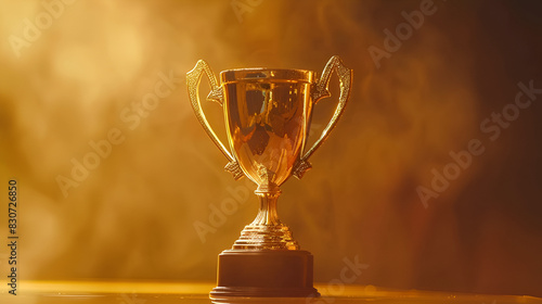 Champion golden trophy for winner background  generative AI