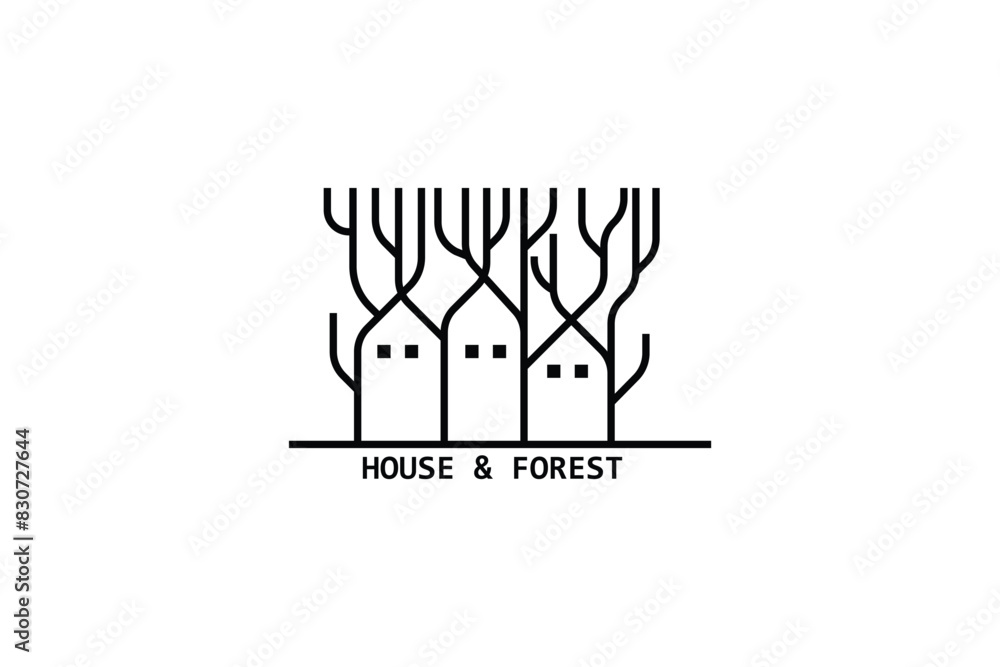 HOUSE AND FOREST LOGO DESIGN HOUSE AND FOREST LOGO DESIGN