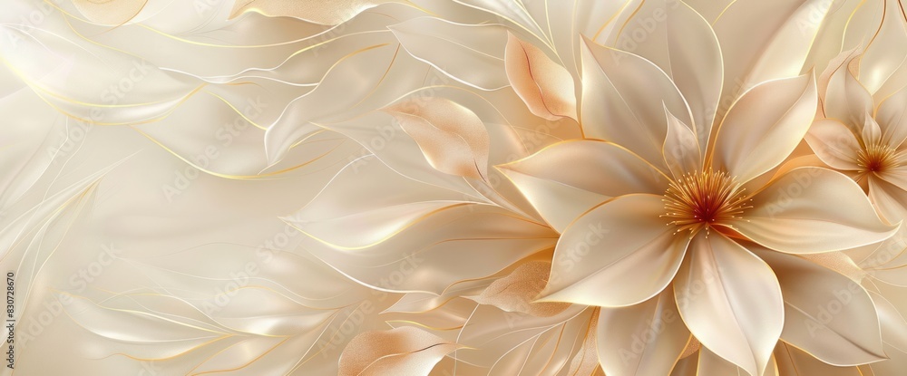 custom made wallpaper toronto digitalA flowery design with gold accents